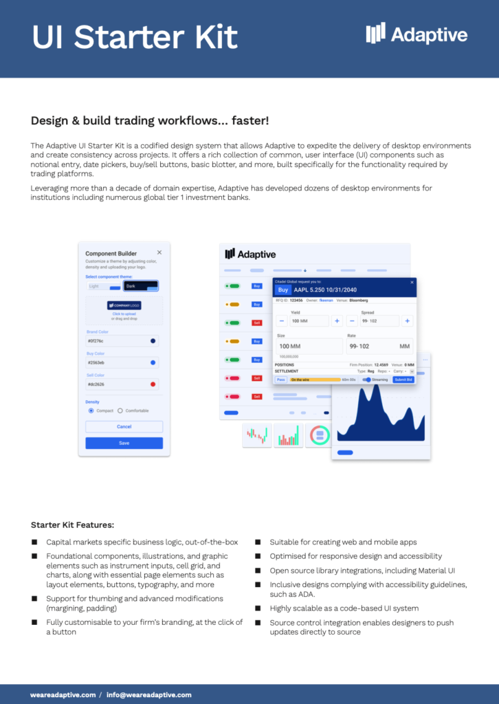 UX/UI Design in Capital Markets #4: Unveiling the Mechanics: A Technical Intro to Adaptive’s UI Starter Kit 3 Adaptive Ui Starter Kit