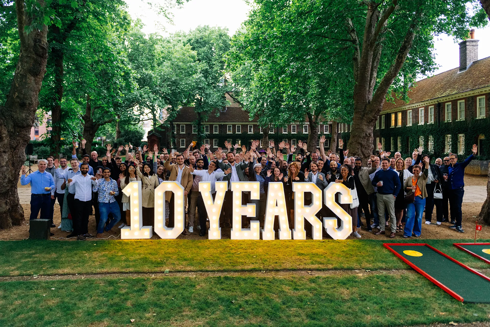 Adaptive's London office celebrating its 10th anniversary